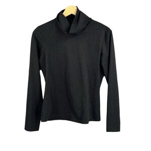 Marella Top Black‎ Cowl Neck Long Sleeve Metallic Knit Soft Medium